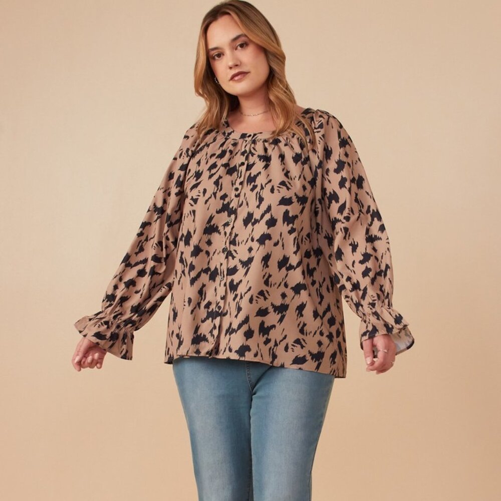 Wild Streak Printed Blouse - Plus Sizes